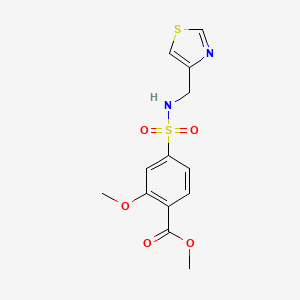 molecular formula C13H14N2O5S2 B6625074 Methyl 2-methoxy-4-(1,3-thiazol-4-ylmethylsulfamoyl)benzoate 