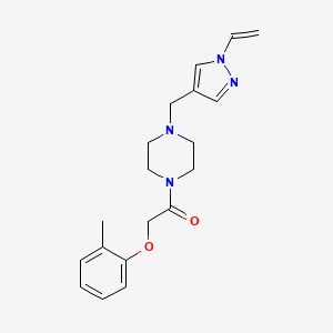 1-[4-[(1-Ethenylpyrazol-4-yl)methyl]piperazin-1-yl]-2-(2-methylphenoxy)ethanone