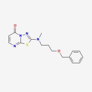 molecular formula C16H18N4O2S B6625087 2-[Methyl(3-phenylmethoxypropyl)amino]-[1,3,4]thiadiazolo[3,2-a]pyrimidin-5-one 