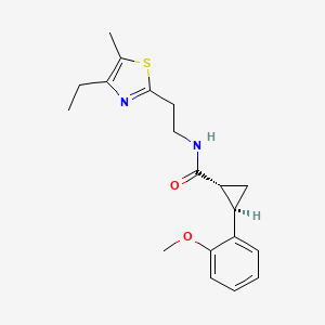 (1R,2R)-N-[2-(4-ethyl-5-methyl-1,3-thiazol-2-yl)ethyl]-2-(2-methoxyphenyl)cyclopropane-1-carboxamide