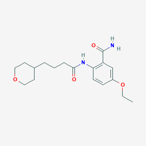 molecular formula C18H26N2O4 B6625096 5-Ethoxy-2-[4-(oxan-4-yl)butanoylamino]benzamide 