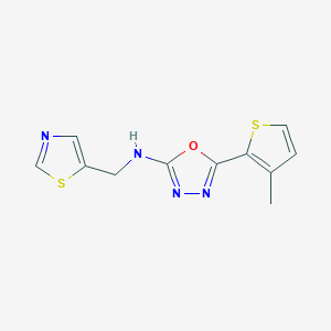 5-(3-methylthiophen-2-yl)-N-(1,3-thiazol-5-ylmethyl)-1,3,4-oxadiazol-2-amine