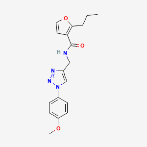 molecular formula C18H20N4O3 B6625123 N-[[1-(4-methoxyphenyl)triazol-4-yl]methyl]-2-propylfuran-3-carboxamide 