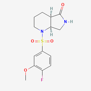 (4aR,7aS)-1-(4-fluoro-3-methoxyphenyl)sulfonyl-3,4,4a,6,7,7a-hexahydro-2H-pyrrolo[3,4-b]pyridin-5-one