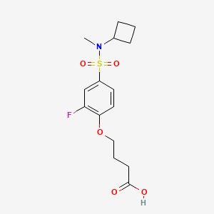 molecular formula C15H20FNO5S B6625147 4-[4-[Cyclobutyl(methyl)sulfamoyl]-2-fluorophenoxy]butanoic acid 