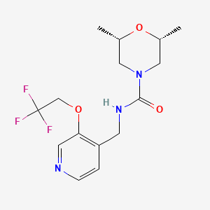 (2S,6R)-2,6-dimethyl-N-[[3-(2,2,2-trifluoroethoxy)pyridin-4-yl]methyl]morpholine-4-carboxamide