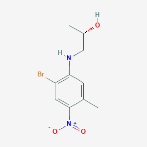 molecular formula C10H13BrN2O3 B6625235 (2S)-1-(2-bromo-5-methyl-4-nitroanilino)propan-2-ol 