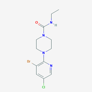 molecular formula C12H16BrClN4O B6625242 4-(3-bromo-5-chloropyridin-2-yl)-N-ethylpiperazine-1-carboxamide 