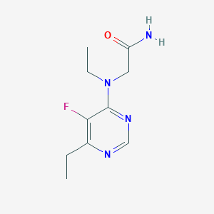 molecular formula C10H15FN4O B6625286 2-[Ethyl-(6-ethyl-5-fluoropyrimidin-4-yl)amino]acetamide 