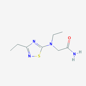 molecular formula C8H14N4OS B6625289 2-[Ethyl-(3-ethyl-1,2,4-thiadiazol-5-yl)amino]acetamide 