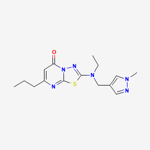 2-[Ethyl-[(1-methylpyrazol-4-yl)methyl]amino]-7-propyl-[1,3,4]thiadiazolo[3,2-a]pyrimidin-5-one