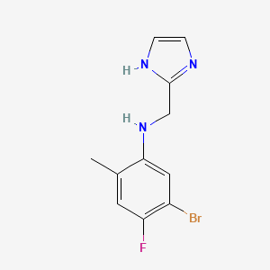 molecular formula C11H11BrFN3 B6625307 5-bromo-4-fluoro-N-(1H-imidazol-2-ylmethyl)-2-methylaniline 