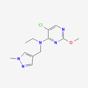 molecular formula C12H16ClN5O B6625319 5-chloro-N-ethyl-2-methoxy-N-[(1-methylpyrazol-4-yl)methyl]pyrimidin-4-amine 