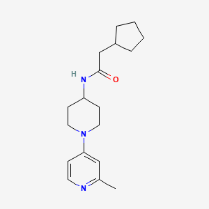 molecular formula C18H27N3O B6625339 2-cyclopentyl-N-[1-(2-methylpyridin-4-yl)piperidin-4-yl]acetamide 