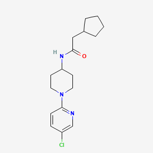 molecular formula C17H24ClN3O B6625355 N-[1-(5-chloropyridin-2-yl)piperidin-4-yl]-2-cyclopentylacetamide 