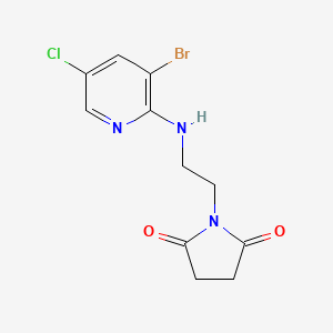 molecular formula C11H11BrClN3O2 B6625367 1-[2-[(3-Bromo-5-chloropyridin-2-yl)amino]ethyl]pyrrolidine-2,5-dione 