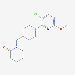 molecular formula C16H23ClN4O2 B6625374 1-[[1-(5-Chloro-2-methoxypyrimidin-4-yl)piperidin-4-yl]methyl]piperidin-2-one 