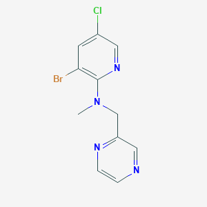 molecular formula C11H10BrClN4 B6625383 3-bromo-5-chloro-N-methyl-N-(pyrazin-2-ylmethyl)pyridin-2-amine 