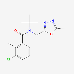 molecular formula C16H20ClN3O2 B6625411 N-tert-butyl-3-chloro-2-methyl-N-[(5-methyl-1,3,4-oxadiazol-2-yl)methyl]benzamide 