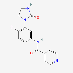 molecular formula C15H13ClN4O2 B6625428 N-[4-chloro-3-(2-oxoimidazolidin-1-yl)phenyl]pyridine-4-carboxamide 