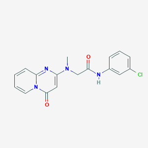 molecular formula C17H15ClN4O2 B6625436 N-(3-chlorophenyl)-2-[methyl-(4-oxopyrido[1,2-a]pyrimidin-2-yl)amino]acetamide 