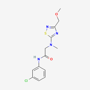 molecular formula C13H15ClN4O2S B6625457 N-(3-chlorophenyl)-2-[[3-(methoxymethyl)-1,2,4-thiadiazol-5-yl]-methylamino]acetamide 