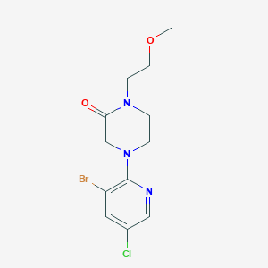 molecular formula C12H15BrClN3O2 B6625469 4-(3-Bromo-5-chloropyridin-2-yl)-1-(2-methoxyethyl)piperazin-2-one 