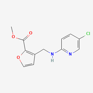 molecular formula C12H11ClN2O3 B6625474 Methyl 3-[[(5-chloropyridin-2-yl)amino]methyl]furan-2-carboxylate 
