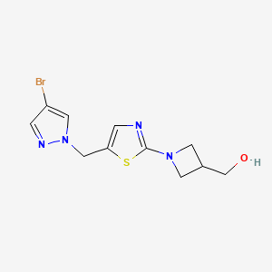 [1-[5-[(4-Bromopyrazol-1-yl)methyl]-1,3-thiazol-2-yl]azetidin-3-yl]methanol