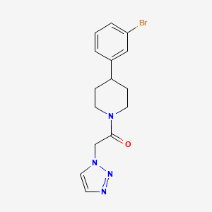 molecular formula C15H17BrN4O B6625493 1-[4-(3-Bromophenyl)piperidin-1-yl]-2-(triazol-1-yl)ethanone 