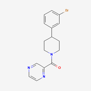 molecular formula C16H16BrN3O B6625502 [4-(3-Bromophenyl)piperidin-1-yl]-pyrazin-2-ylmethanone 