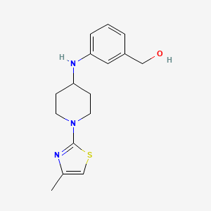 molecular formula C16H21N3OS B6625515 [3-[[1-(4-Methyl-1,3-thiazol-2-yl)piperidin-4-yl]amino]phenyl]methanol 