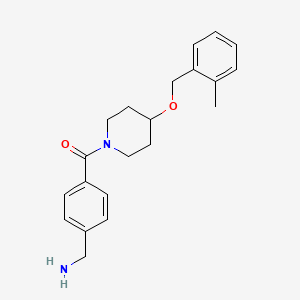 molecular formula C21H26N2O2 B6625523 [4-(Aminomethyl)phenyl]-[4-[(2-methylphenyl)methoxy]piperidin-1-yl]methanone 