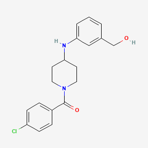 molecular formula C19H21ClN2O2 B6625534 (4-Chlorophenyl)-[4-[3-(hydroxymethyl)anilino]piperidin-1-yl]methanone 