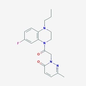 2-[2-(7-Fluoro-4-propyl-2,3-dihydroquinoxalin-1-yl)-2-oxoethyl]-6-methylpyridazin-3-one