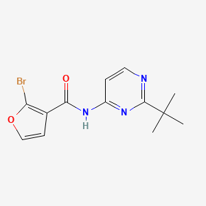 molecular formula C13H14BrN3O2 B6625561 2-bromo-N-(2-tert-butylpyrimidin-4-yl)furan-3-carboxamide 