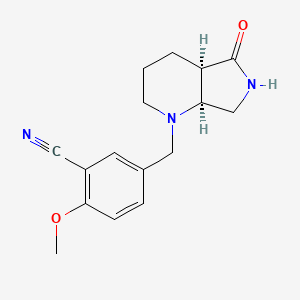 molecular formula C16H19N3O2 B6625602 5-[[(4aR,7aS)-5-oxo-3,4,4a,6,7,7a-hexahydro-2H-pyrrolo[3,4-b]pyridin-1-yl]methyl]-2-methoxybenzonitrile 