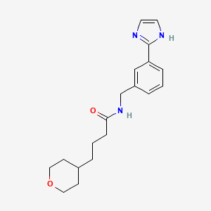 N-[[3-(1H-imidazol-2-yl)phenyl]methyl]-4-(oxan-4-yl)butanamide