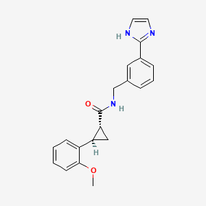 molecular formula C21H21N3O2 B6625620 (1R,2R)-N-[[3-(1H-imidazol-2-yl)phenyl]methyl]-2-(2-methoxyphenyl)cyclopropane-1-carboxamide 