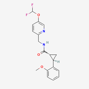 (1R,2R)-N-[[5-(difluoromethoxy)pyridin-2-yl]methyl]-2-(2-methoxyphenyl)cyclopropane-1-carboxamide