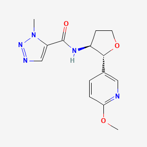 molecular formula C14H17N5O3 B6625658 N-[(2R,3S)-2-(6-methoxypyridin-3-yl)oxolan-3-yl]-3-methyltriazole-4-carboxamide 