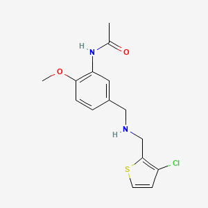 molecular formula C15H17ClN2O2S B6625666 N-[5-[[(3-chlorothiophen-2-yl)methylamino]methyl]-2-methoxyphenyl]acetamide 