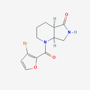 molecular formula C12H13BrN2O3 B6625677 (4aR,7aS)-1-(3-bromofuran-2-carbonyl)-3,4,4a,6,7,7a-hexahydro-2H-pyrrolo[3,4-b]pyridin-5-one 