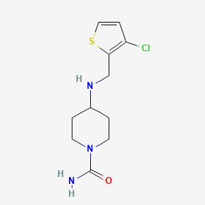 molecular formula C11H16ClN3OS B6625682 4-[(3-Chlorothiophen-2-yl)methylamino]piperidine-1-carboxamide 