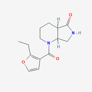 molecular formula C14H18N2O3 B6625699 (4aR,7aS)-1-(2-ethylfuran-3-carbonyl)-3,4,4a,6,7,7a-hexahydro-2H-pyrrolo[3,4-b]pyridin-5-one 