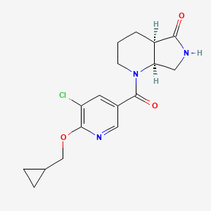 molecular formula C17H20ClN3O3 B6625702 (4aR,7aS)-1-[5-chloro-6-(cyclopropylmethoxy)pyridine-3-carbonyl]-3,4,4a,6,7,7a-hexahydro-2H-pyrrolo[3,4-b]pyridin-5-one 