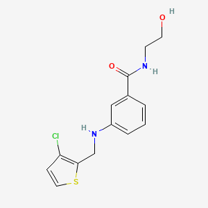 molecular formula C14H15ClN2O2S B6625710 3-[(3-chlorothiophen-2-yl)methylamino]-N-(2-hydroxyethyl)benzamide 