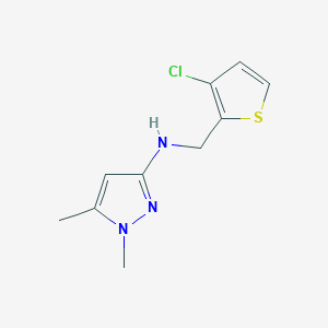 molecular formula C10H12ClN3S B6625724 N-[(3-chlorothiophen-2-yl)methyl]-1,5-dimethylpyrazol-3-amine 