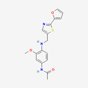 molecular formula C17H17N3O3S B6625728 N-[4-[[2-(furan-2-yl)-1,3-thiazol-5-yl]methylamino]-3-methoxyphenyl]acetamide 