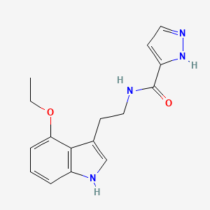 molecular formula C16H18N4O2 B6625734 N-[2-(4-ethoxy-1H-indol-3-yl)ethyl]-1H-pyrazole-5-carboxamide 